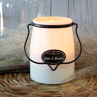 Linen & Ashwood Candle | 22 oz Butter Jar