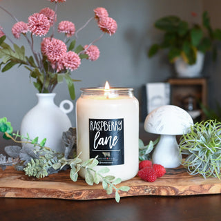Raspberry Lane Candle | 26 oz Farmhouse Jar