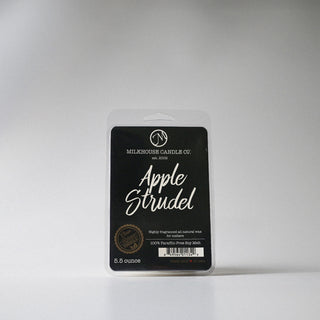 Milkhouse Candle Co. 'Apple Strudel' wax melt package on a white background