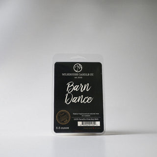 Milkhouse Candle Co. 'Barn Dance' wax melt package on a white background
