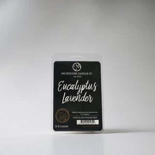 Milkhouse Candle Co. 'Eucalyptus Lavender' wax melt package on a white background