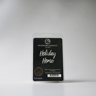 Milkhouse Candle Co. 'Holiday Home' wax melt package on a white background