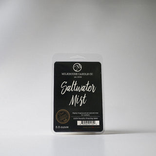 Milkhouse Candle Co. 'Saltwater Mist' wax melt package on a white background