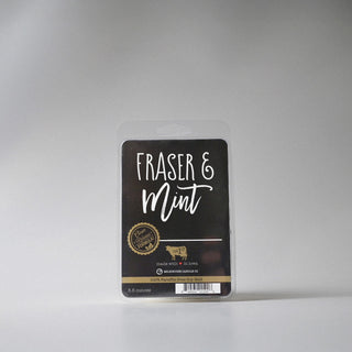 Milkhouse Candle Co. 'Fraser & Mint' wax melt package on a white background