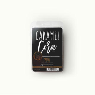 Milkhouse Candle Co. 'Caramel Corn' wax melt package on a white background