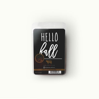 Milkhouse Candle Co. 'Hello Fall' wax melt package on a white background