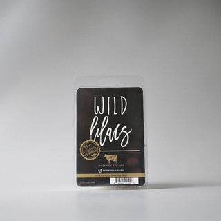 Milkhouse Candle Co. 'Wild Lilacs' wax melt package on a white background