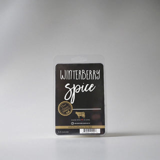 Milkhouse Candle Co. 'Winterberry Spice' wax melt package on a white background