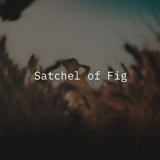 A blurred outdoor field scene with 'Satchel of Fig' in white text overlay