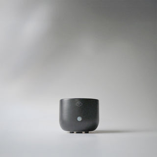 A small dark gray tabletop melter against a white background